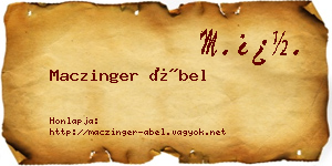 Maczinger Ábel névjegykártya
